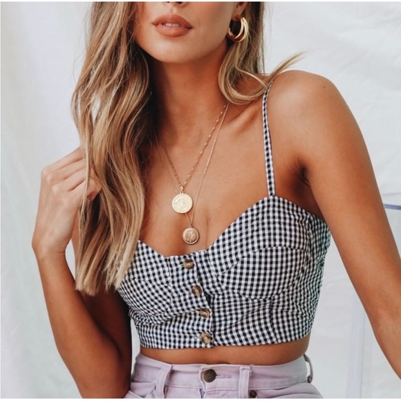 Verge Girl Check Bustier Top - Picture 1 of 7